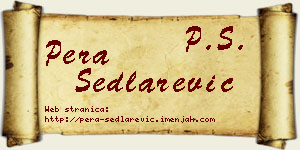 Pera Sedlarević vizit kartica